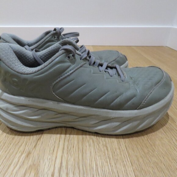 HOKA Bondi SR Road Running Sneakers Shoes in Olive Haze Leather Active Trail 9 - Picture 10 of 15